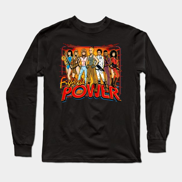 SuperWomen of the 80s - Fight The Power! Long Sleeve T-Shirt by Captain_RibMan